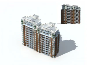 şehir konut bah&ccedil;e villa ofis binası tasarımı - 625 3D Model