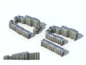 projeto de edif&iacute;cio de escrit&oacute;rios de vila de jardim residencial de cidade - 632 Modelo 3D