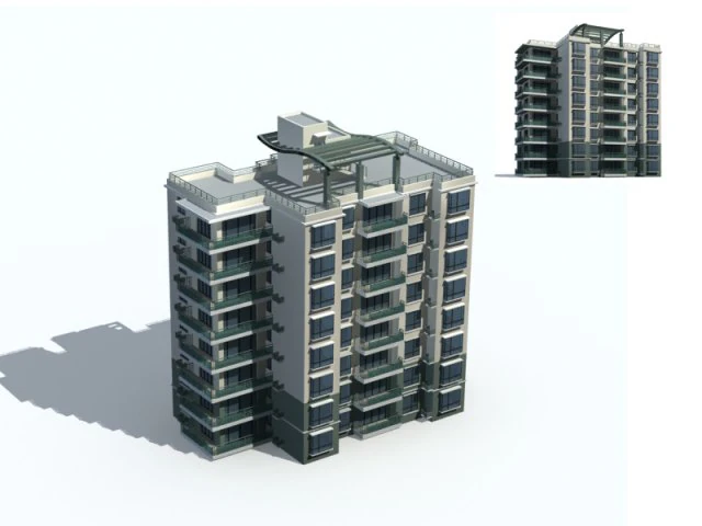 city residential garden villa office building design - 636 3D Model .c4d .max .obj .3ds .fbx .stl .blend