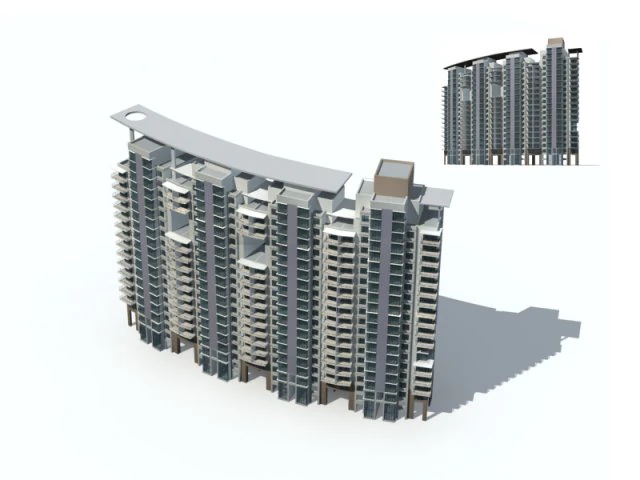 city residential garden villa office building design - 639 3D Model .c4d .max .obj .3ds .fbx .stl .blend 