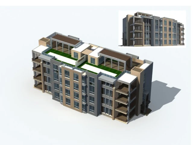 city residential garden villa office building design - 648 3D Model .c4d .max .obj .3ds .fbx .stl .blend 