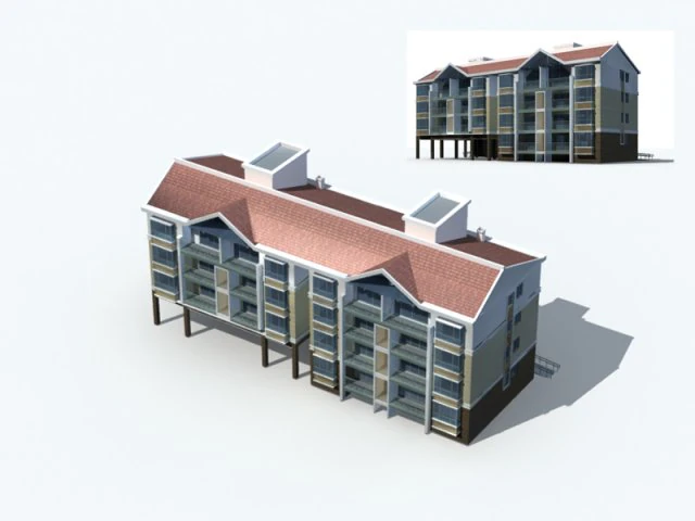 city residential garden villa office building design - 651 3D Model .c4d .max .obj .3ds .fbx .stl .blend 