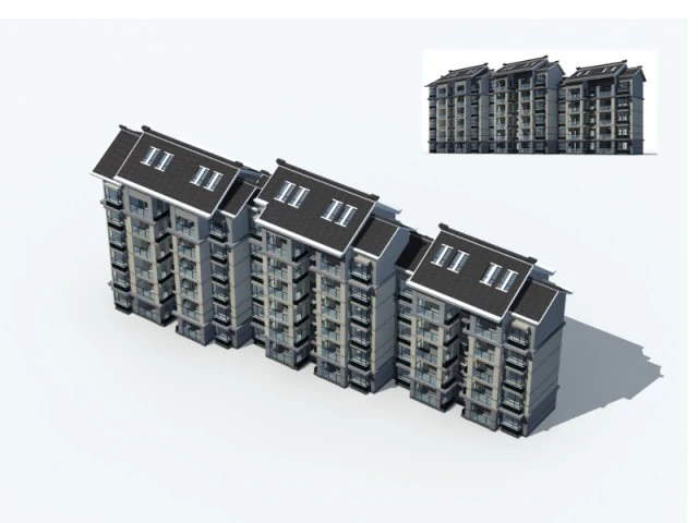 city residential garden villa office building design - 653 3D Model .c4d .max .obj .3ds .fbx .stl .blend 