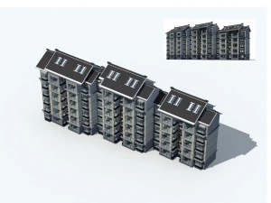 projeto de edif&iacute;cio de escrit&oacute;rios de vila de jardim residencial de cidade - 653 Modelo 3D