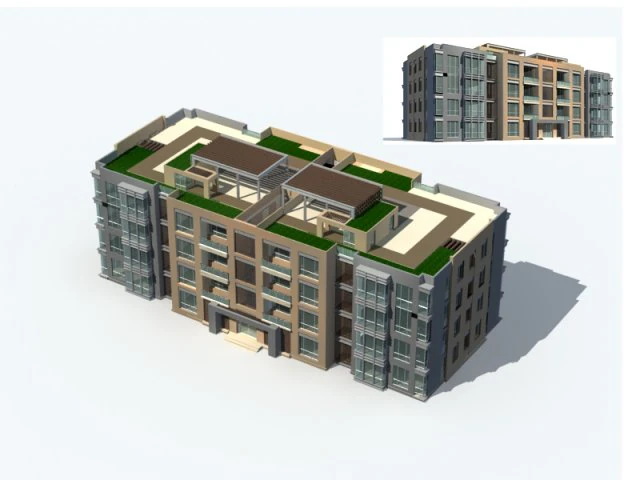 city residential garden villa office building design - 654 3D Model .c4d .max .obj .3ds .fbx .stl .blend 