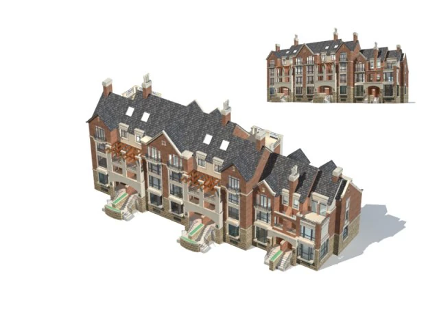 city residential garden villa office building design - 659 3D Model .c4d .max .obj .3ds .fbx .stl .blend 