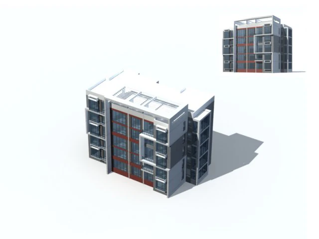 city residential garden villa office building design - 663 3D Model .c4d .max .obj .3ds .fbx .stl .blend