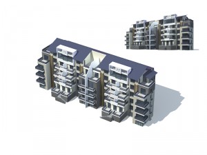 city residential garden villa office building design - 665 3D 模型