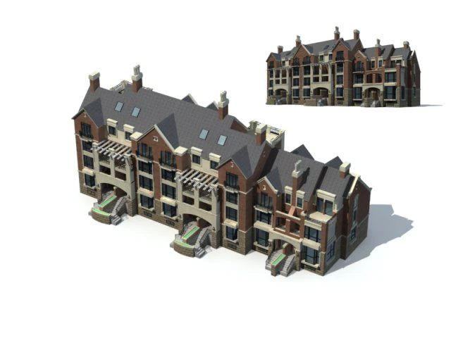 city residential garden villa office building design - 667 3D Model .c4d .max .obj .3ds .fbx .stl .blend 