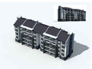city residential garden villa office building design - 668 3D 모델
