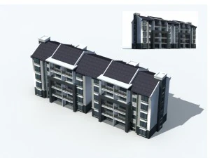 Entwurf eines städtischen Wohngartenvilla-Bürogebäudes - 668 3D Modell