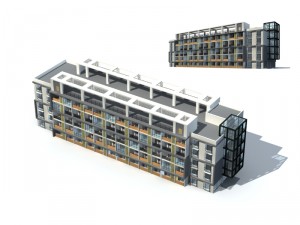 city residential garden villa office building design - 672 3D 모델