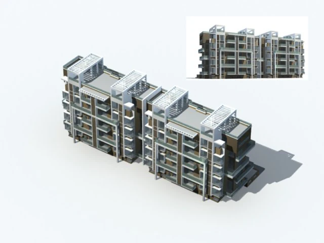 city residential garden villa office building design - 674 3D Model .c4d .max .obj .3ds .fbx .stl .blend 