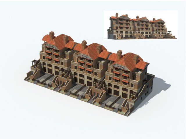 city residential garden villa office building design - 675 3D Model .c4d .max .obj .3ds .fbx .stl .blend 