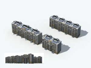 projeto de edif&iacute;cio de escrit&oacute;rios de vila de jardim residencial de cidade - 676 Modelo 3D
