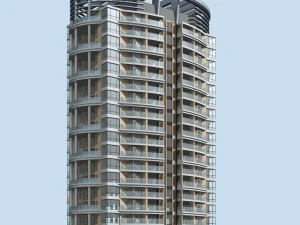 dise&ntilde;o de edificio de oficinas de villa con jard&iacute;n residencial de la ciudad - 677 Modelo 3D