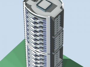city residential garden villa office building design - 680 Modelo 3D