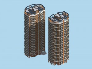 city residential garden villa office building design - 687 3D Model