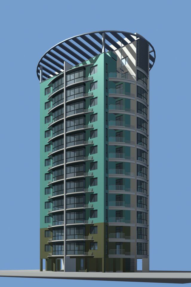 city residential garden villa office building design - 689 3D Model .c4d .max .obj .3ds .fbx .stl .blend 