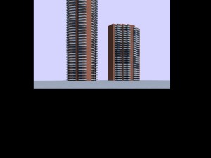 city hotel simple office building - 02 3D Model