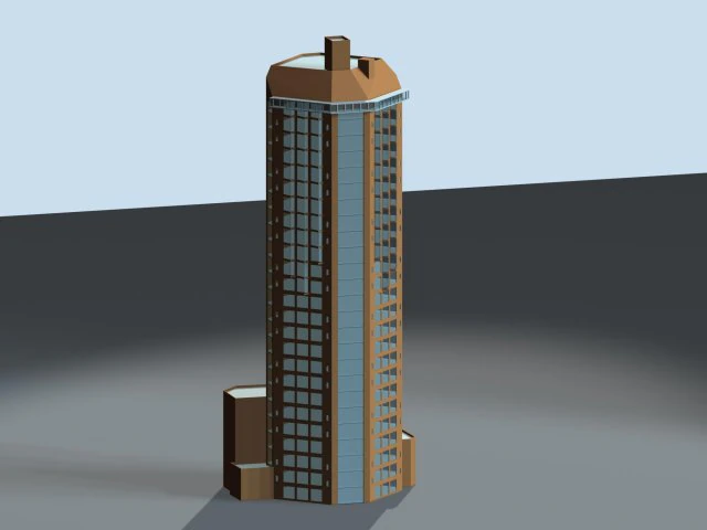 city hotel simple office building - 06 3D Model .c4d .max .obj .3ds .fbx .stl .blend 