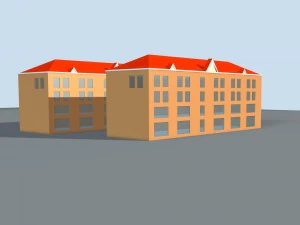 city hotel simple office building - 09 3D Model