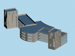 city hotel simple office building - 10 3D Model