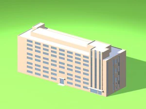 şehir oteli basit ofis binası - 16 3D Model