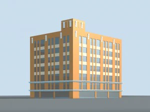 şehir oteli basit ofis binası - 19 3D Model