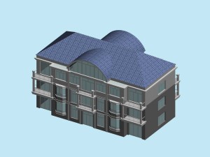 city hotel simple office building - 20 Modèle 3D