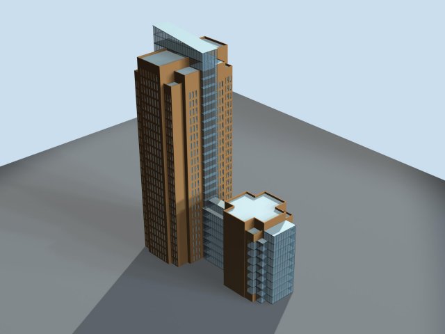 city hotel simple office building - 24 3D-Modell .c4d .max .obj .3ds .fbx .stl .blend 