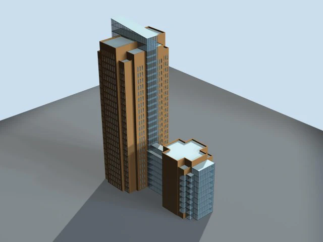 city hotel simple office building - 24 3D Model .c4d .max .obj .3ds .fbx .stl .blend 