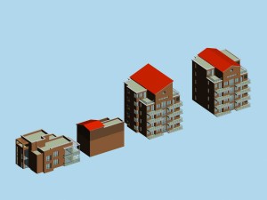 city hotel simple office building - 25 Modèle 3D