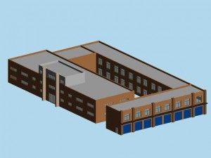 city hotel simple office building - 35 3D Model