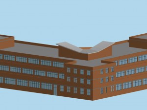 city hotel simple office building - 36 Model 3D