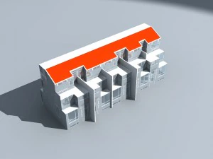 city hotel simple office building - 100 3D Model