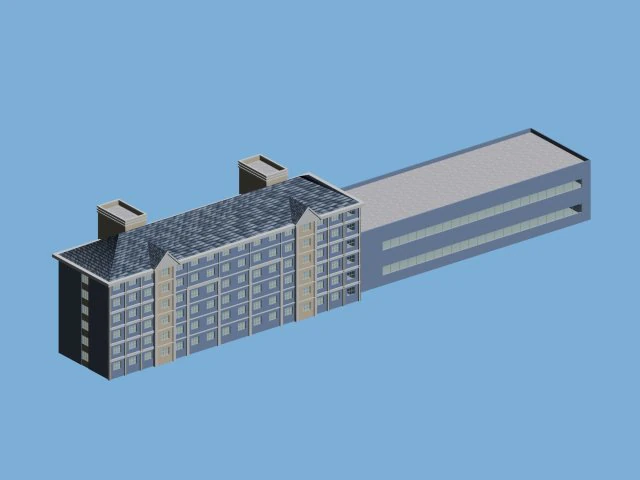 city hotel simple office building - 58 3D Model .c4d .max .obj .3ds .fbx .stl .blend 