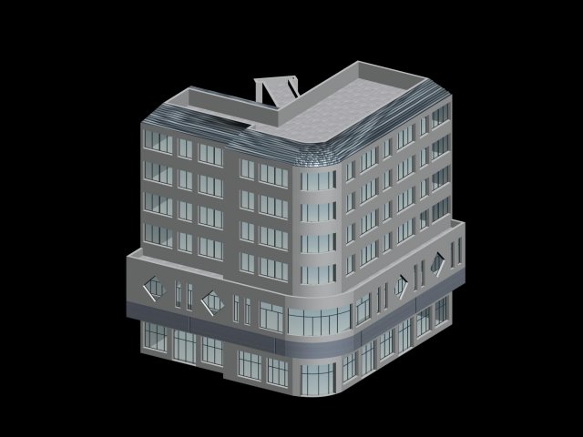 city hotel simple office building - 42 Modèle 3D .c4d .max .obj .3ds .fbx .stl .blend 