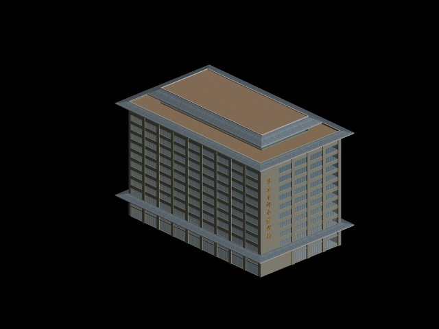 city hotel simple office building - 44 3D 모델 .c4d .max .obj .3ds .fbx .stl .blend 