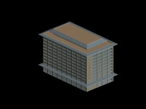 gedung perkantoran sederhana hotel kota - 44 Model 3D