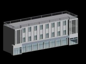 city hotel simple office building - 48 3D Model