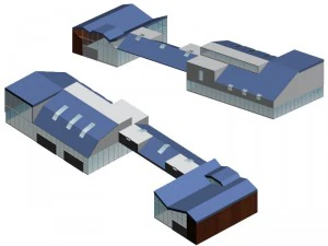 edifício de escritórios simples do hotel da cidade - 50 Modelo 3D