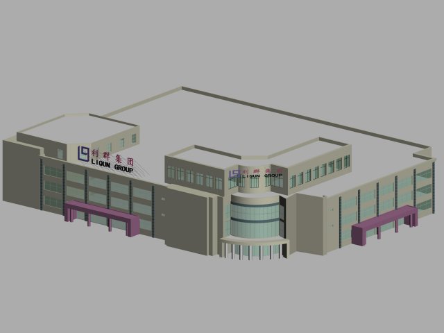 city hotel simple office building - 51 3D Model .c4d .max .obj .3ds .fbx .stl .blend 