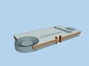 city hotel simple office building - 52 3D Model