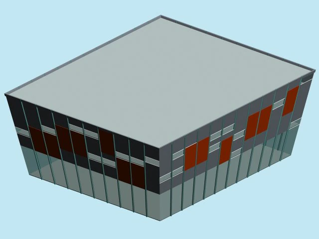 city hotel simple office building - 53 3D Model .c4d .max .obj .3ds .fbx .stl .blend 