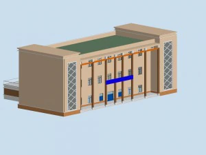 city hotel simple office building - 55 3D Model