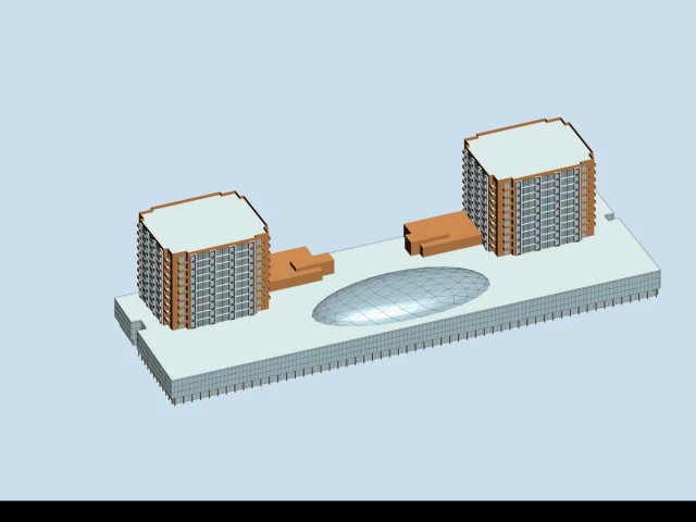 city hotel simple office building - 56 3D Model .c4d .max .obj .3ds .fbx .stl .blend 