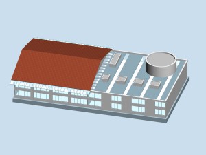 city hotel simple office building - 61 3D Model