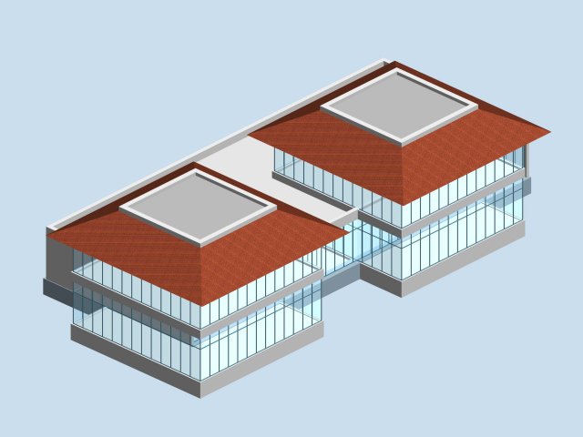 city hotel simple office building - 63 3D Model .c4d .max .obj .3ds .fbx .stl .blend 