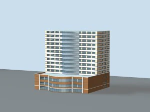 시티 호텔 심플 오피스 빌딩 - 64 3D 모델